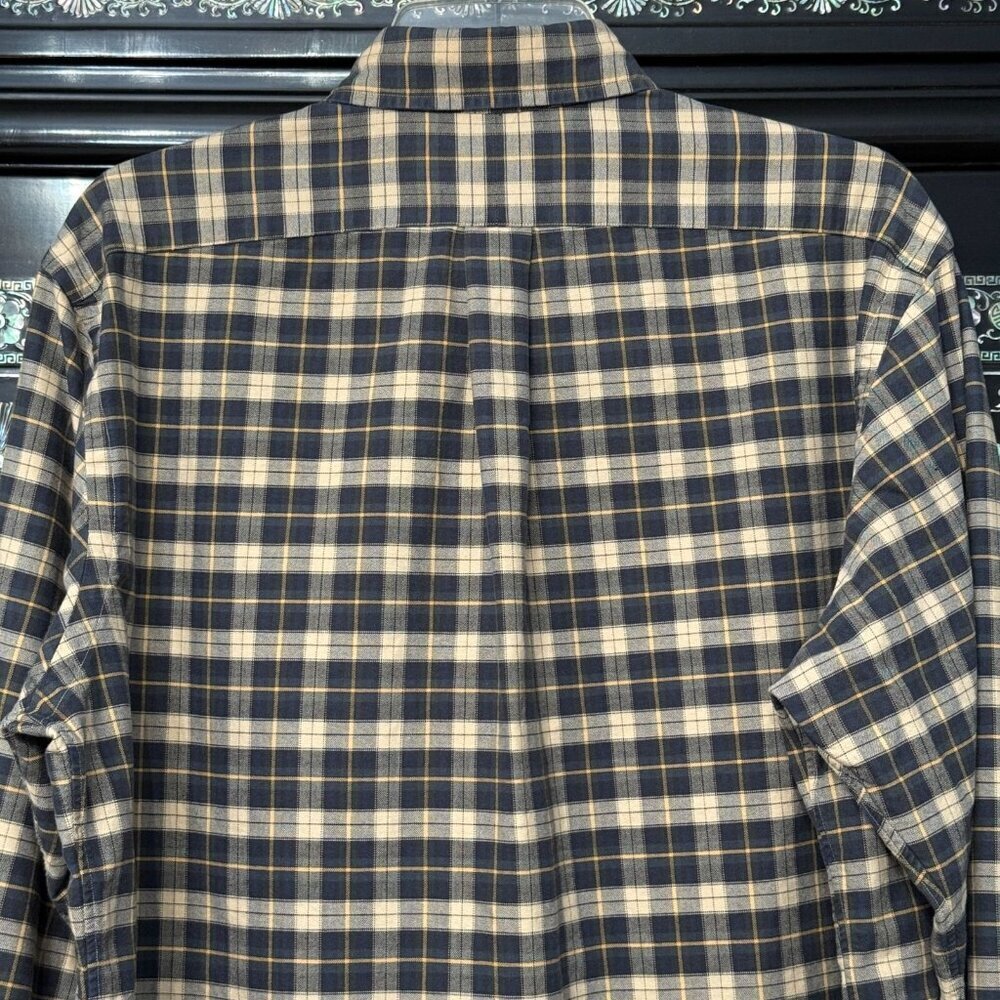 Ralph Lauren Navy Windowpane Plaid Button Shirt Long Sleeve Casual Wear L - Picture 3 of 11